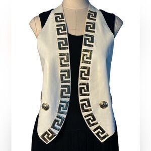 1990’s Gianni Versace leather Medusa Meandros backless vest